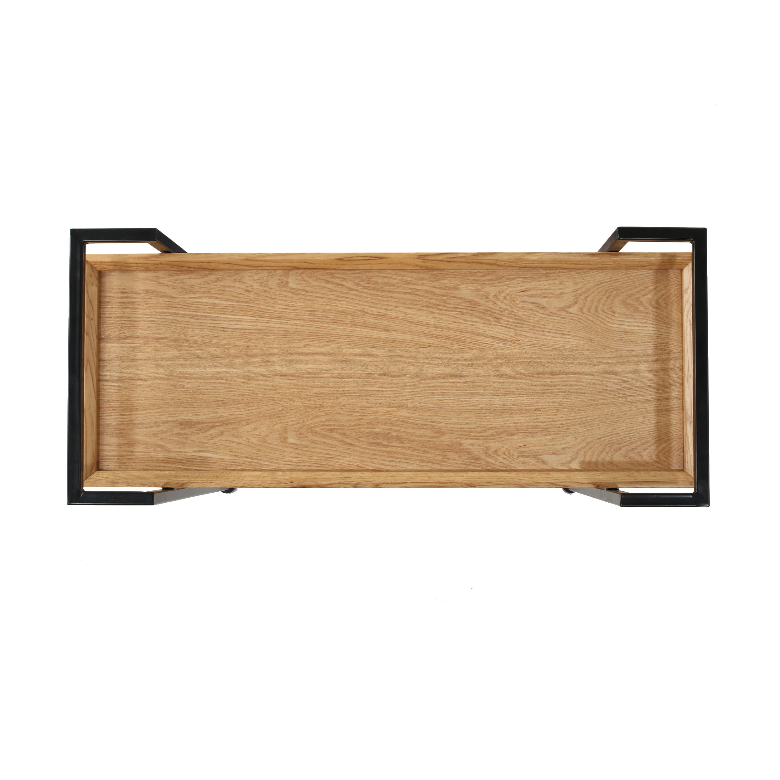 Modern Industrial Bar Cart with Shelving and Casters in Natural Wood and Metal, 38 x 16.1 x 33 inches - Grand Goldman Shop