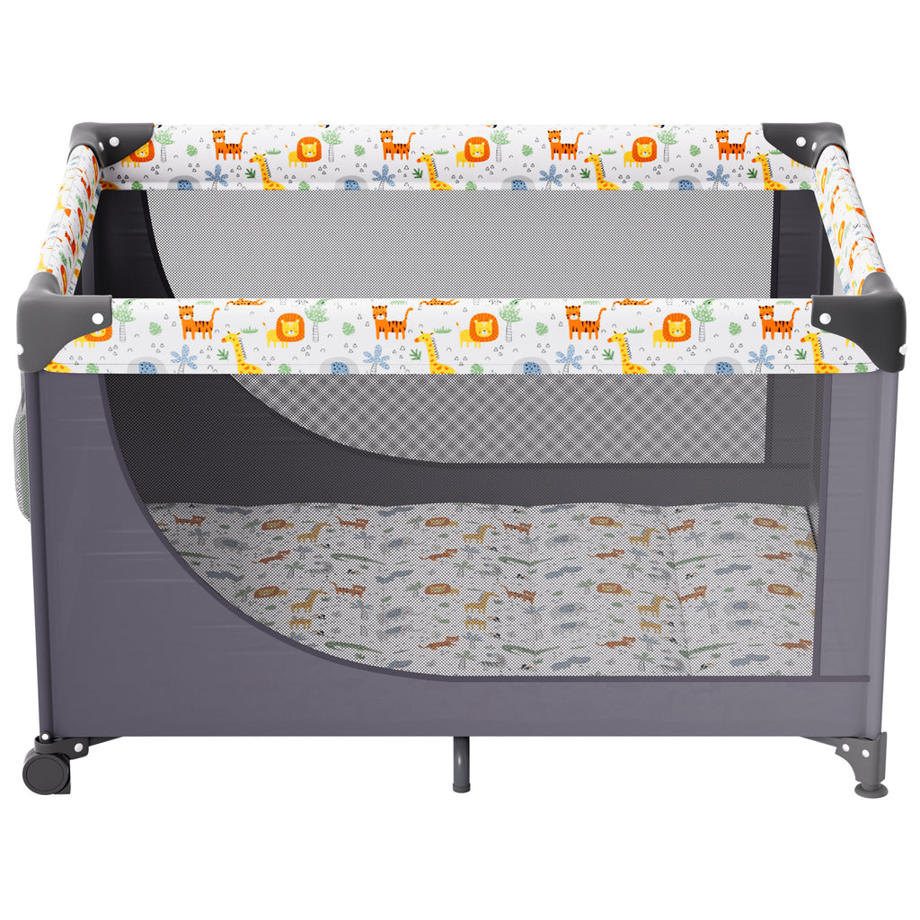 Baby Playpen Quick-Folding Portable Baby Toddler Fence Play Yard & Wheels - Grand Goldman