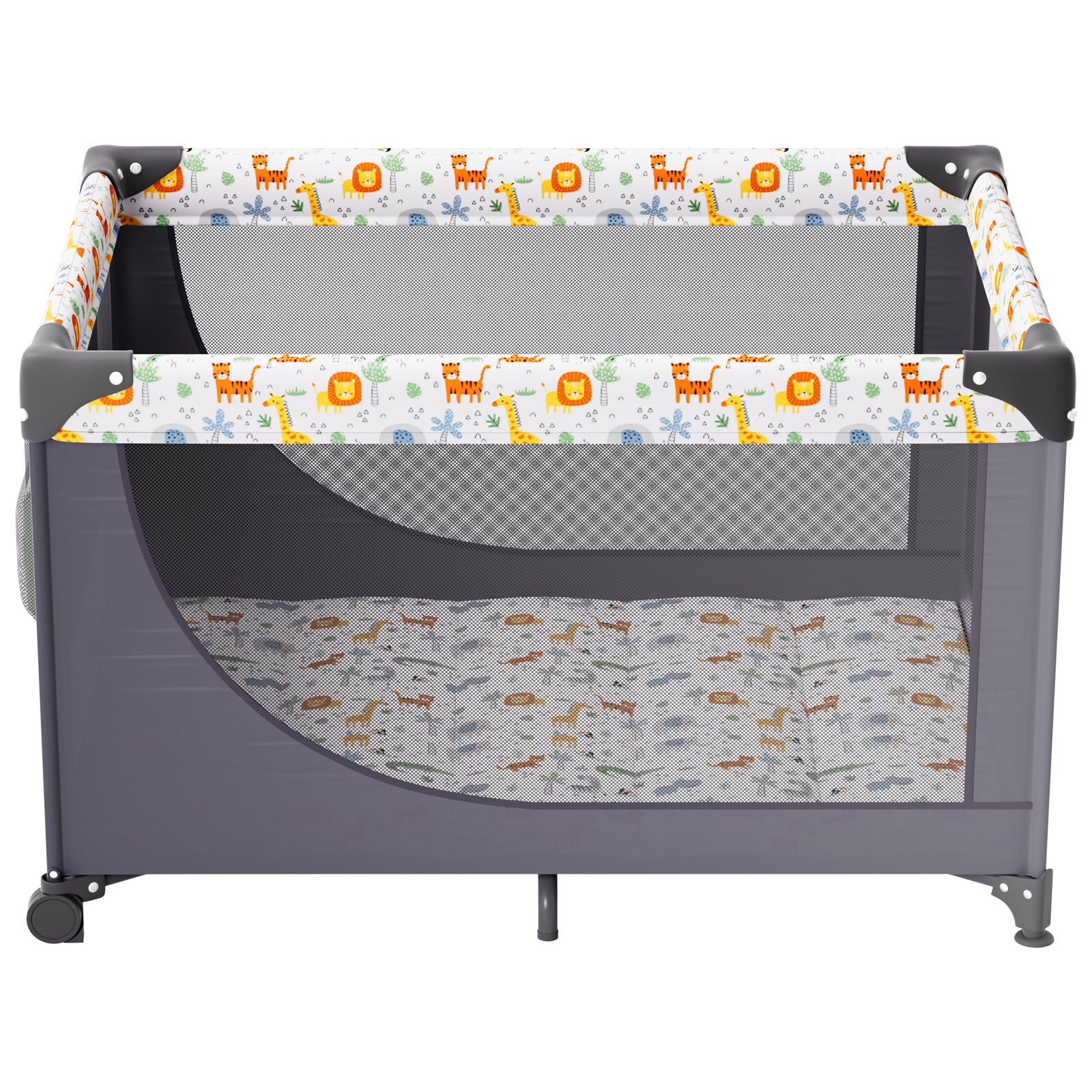 Baby Playpen Quick-Folding Portable Baby Toddler Fence Play Yard & Wheels - Grand Goldman
