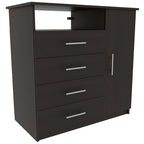 2 Piece Bedroom Set, London Armoire + Rioja 4 Drawer Dresser, Black - Grand Goldman Shop