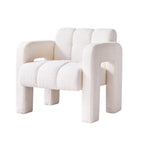 Stylish Boucle Upholstered Accent Chair with Solid Wood Frame and High-Density Foam in Beige - Grand Goldman Shop