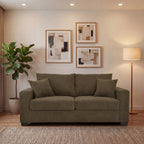 69-inch Two-Seater Sofa with Textured Fabric, Comfortable Upholstered Couch in , Wood and Fabric Frame with Sturdy Plastic Legs for Living Room, Apartment, Office - Grand Goldman Shop