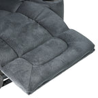 Fervor Luxurious Manual Recliner Chair with Skin-Friendly Fabric and Dual Cup Holders, Silver - Grand Goldman Shop