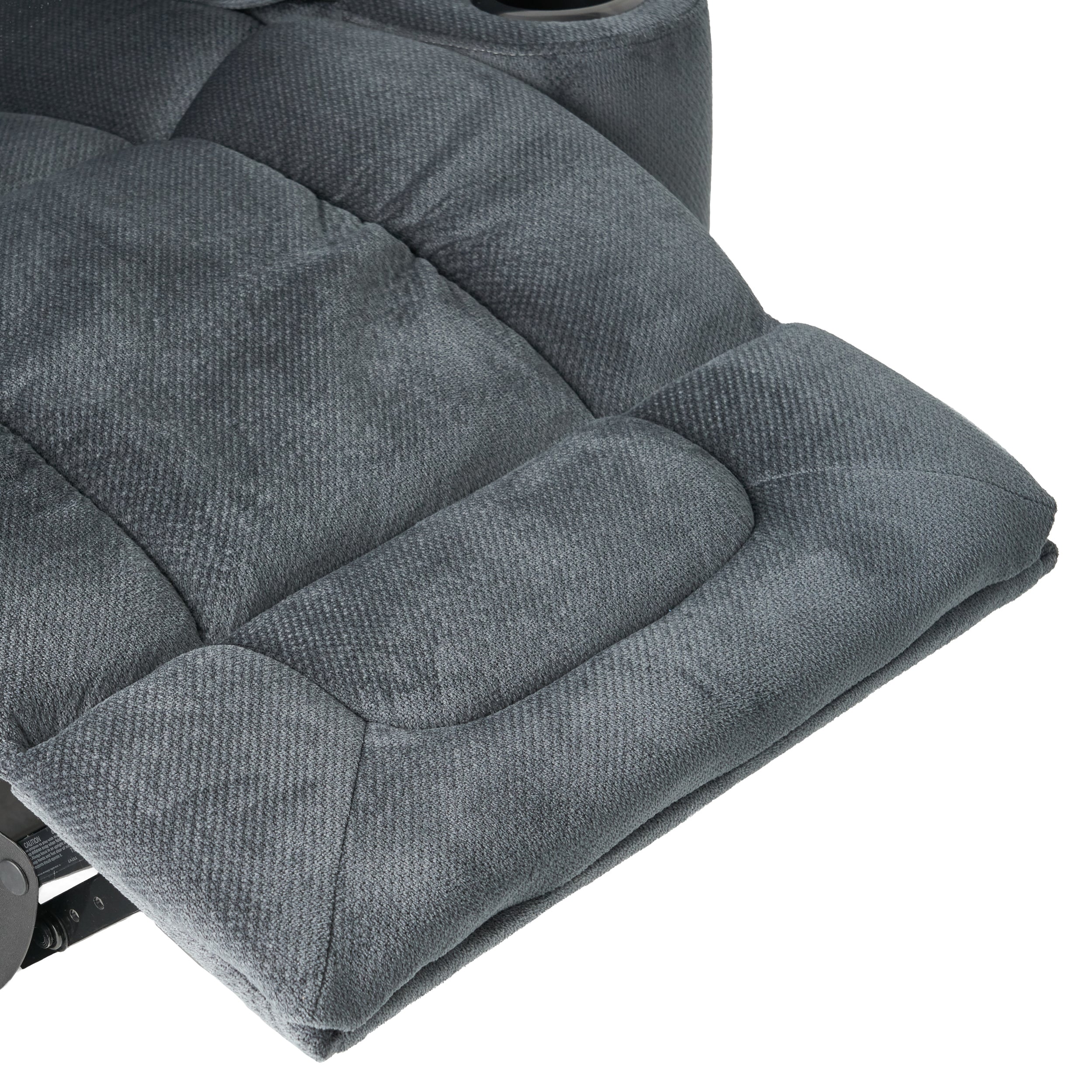 Fervor Luxurious Manual Recliner Chair with Skin-Friendly Fabric and Dual Cup Holders, Silver - Grand Goldman Shop