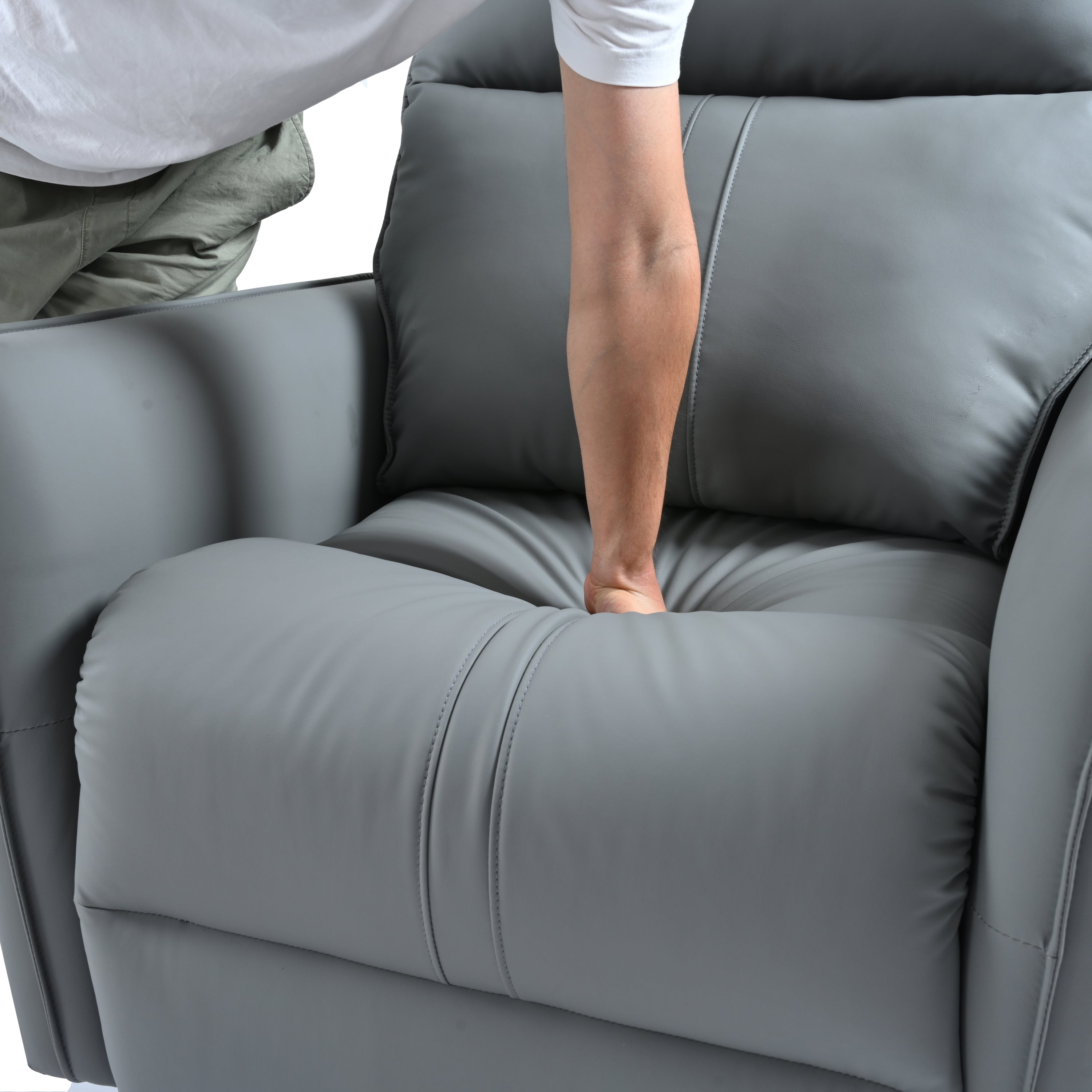 Power Swivel Rocker Recliner Chair for Adults, 270° Swivel Rocking Recliner Chair,Electric Small Recliners for Small Spaces, Single Sofa Recliner for Living Room, Bedroom,RV (Blue-gray+270° Swivel) - Grand Goldman Shop