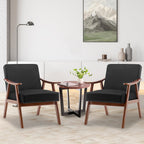 Mid-Century Modern Wingback Accent Chair with Solid Wood Frame and Extra-Thick Backrest – Lounge Chair for Living Room, Bedroom, or Reading Room - Grand Goldman Shop