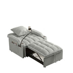 3-in-1 Sofa Bed, Convertible Sleeper Chair Sofa Bed Adjustable Pull Out Sleeper Chair Bed Multi-Pockets Folding Sofa Bed for Living Room Bedroom Small Space (Grey) - Grand Goldman Shop