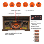 60 Inch Electric Fireplace  Entertainment Center With Door Sensor-Reclaimed Barnwood Color - Grand Goldman Shop