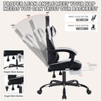 Gaming Chair with Footrest, High Back Gaming Chairs PVC Leather Ergonomic Office Gamer Chair Headrest Lumbar Support Racing S