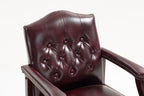 Leather Reception Guest Chairs  W/Padded Seat and Arms Ergonomic Mid-Back Office Executive Side Chair for Meeting Waiting Roo
