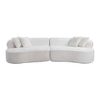 Modern Curved L-Shape Luxury Sectional Oversized Sofa: Minimalist Design, Comfy Sleeper Couch for Living Room, Apartment & Reception Spaces,No Assembly Required - Grand Goldman Shop