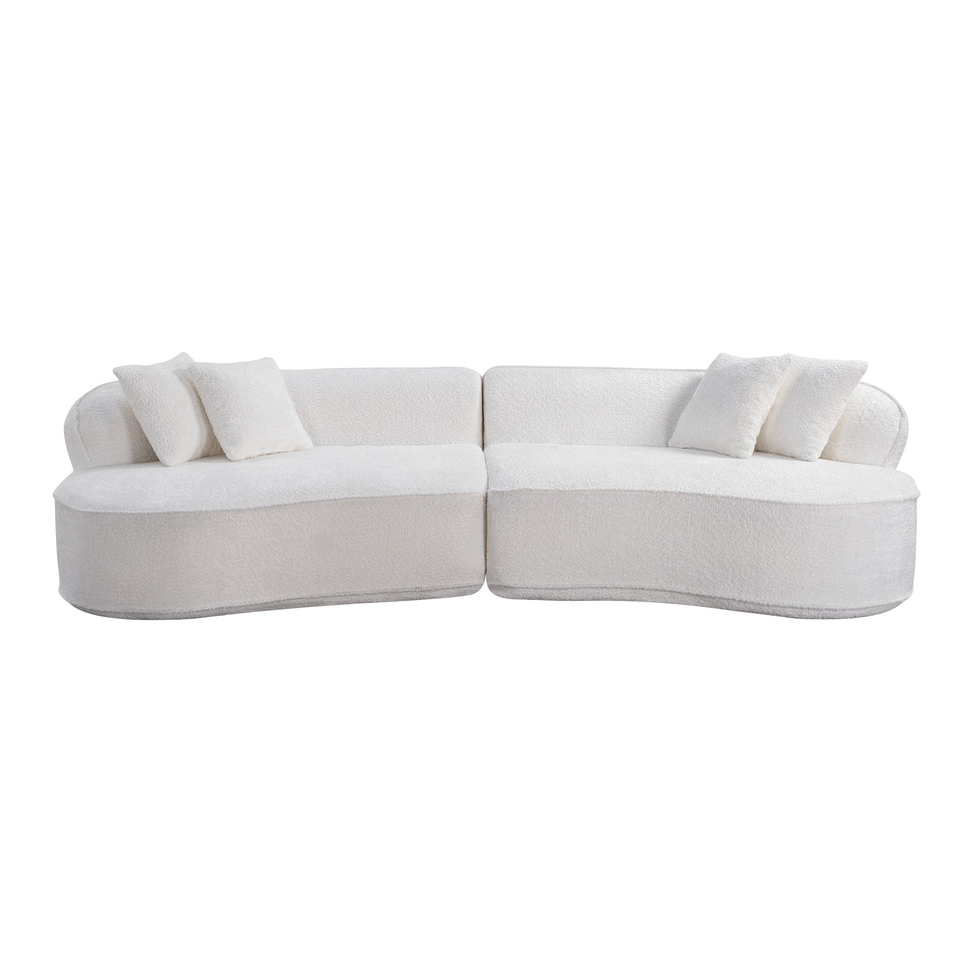 Modern Curved L-Shape Luxury Sectional Oversized Sofa: Minimalist Design, Comfy Sleeper Couch for Living Room, Apartment & Reception Spaces,No Assembly Required - Grand Goldman Shop