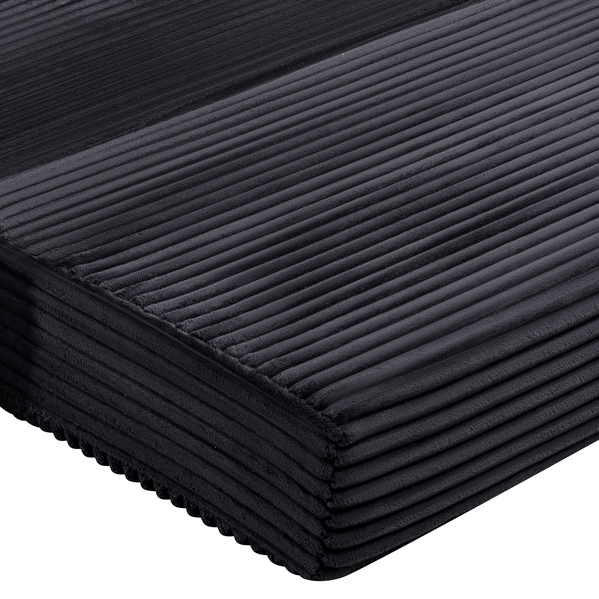 Corduroy Cloud Double Sofa, 2-in-1 Convertible Sofa Bed, Comfortable Boneless Double Sofa, Suitable for Living Room, Apartment, Small Space Black - Grand Goldman Shop