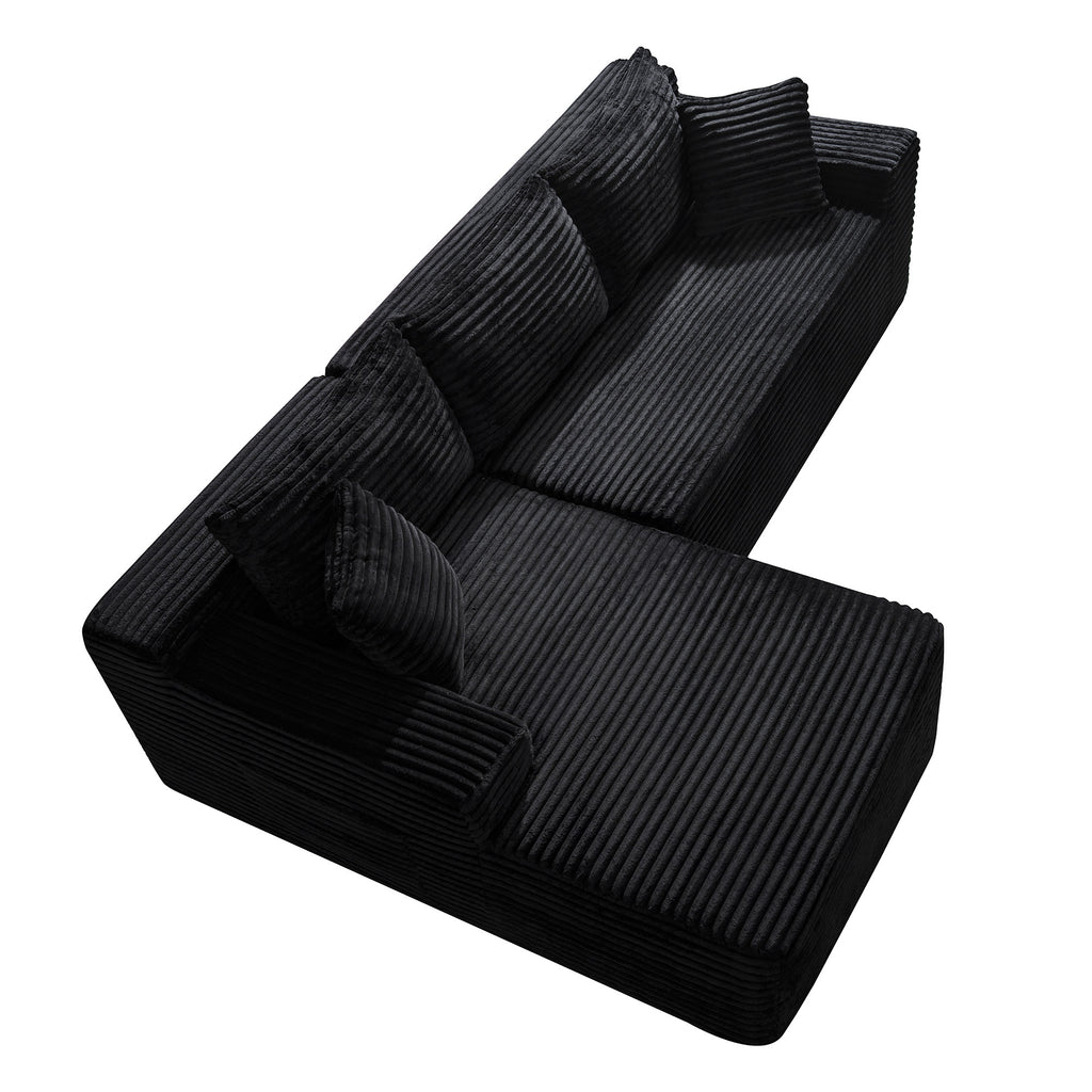 106.3' Cloud Modular Sectional Sofa Couch with L-Shape Chaise, Modern Minimalist Upholstered Couches for Living Room Bedroom, Deep Seat Corner Couch, No Assembly Required - Grand Goldman Shop