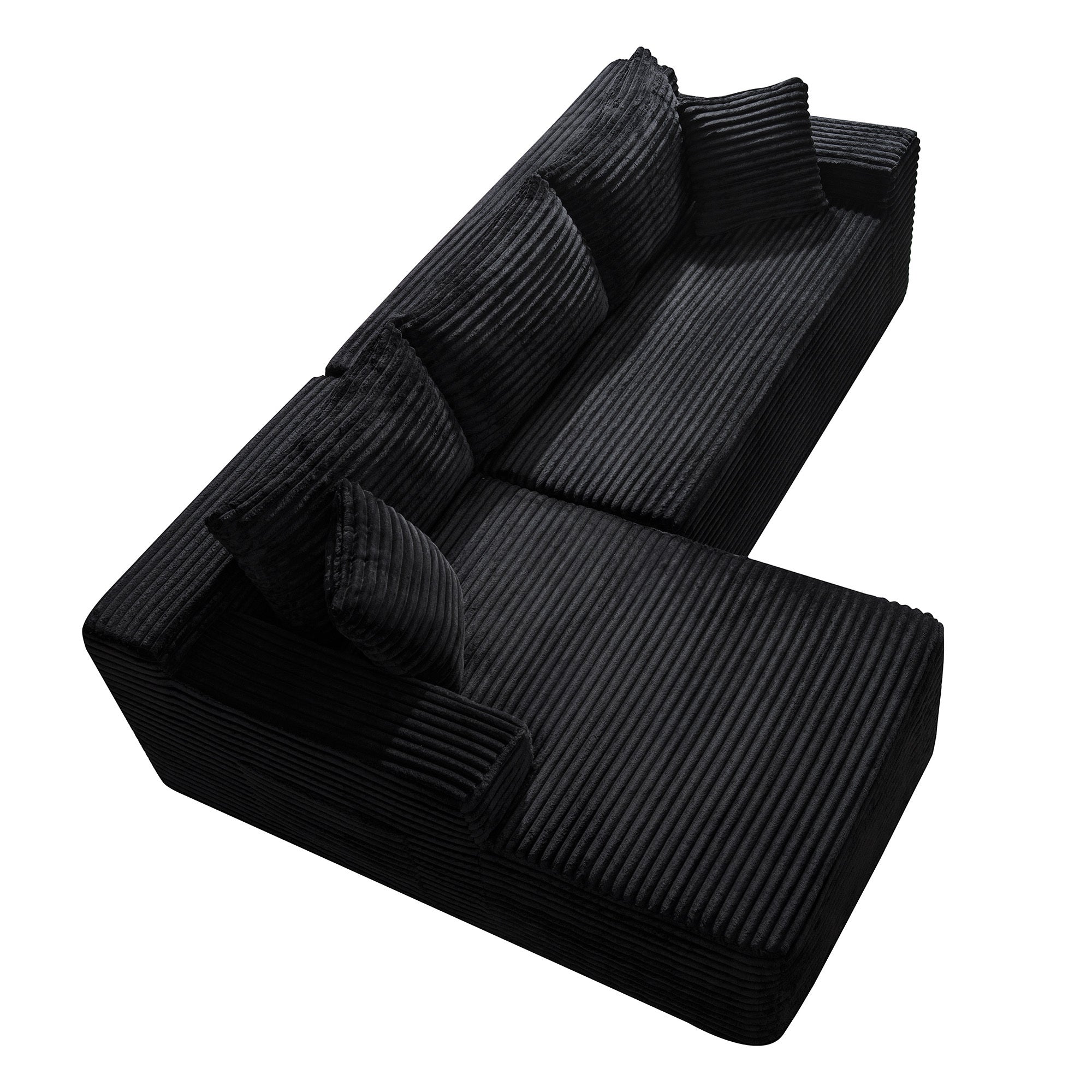 106.3' Cloud Modular Sectional Sofa Couch with L-Shape Chaise, Modern Minimalist Upholstered Couches for Living Room Bedroom, Deep Seat Corner Couch, No Assembly Required - Grand Goldman Shop