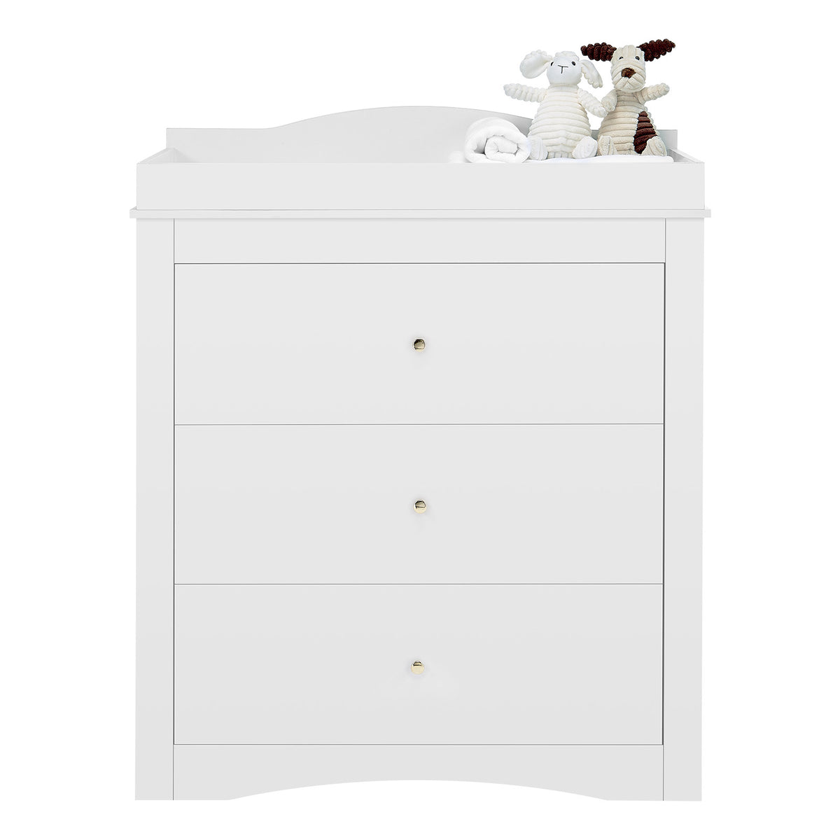 Changing Table Dresser Baby Diaper Change Station with 3 Drawers White | Premium Home Decor - Grand Goldman