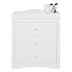 Changing Table Dresser Baby Diaper Change Station with 3 Drawers White | Premium Home Decor - Grand Goldman