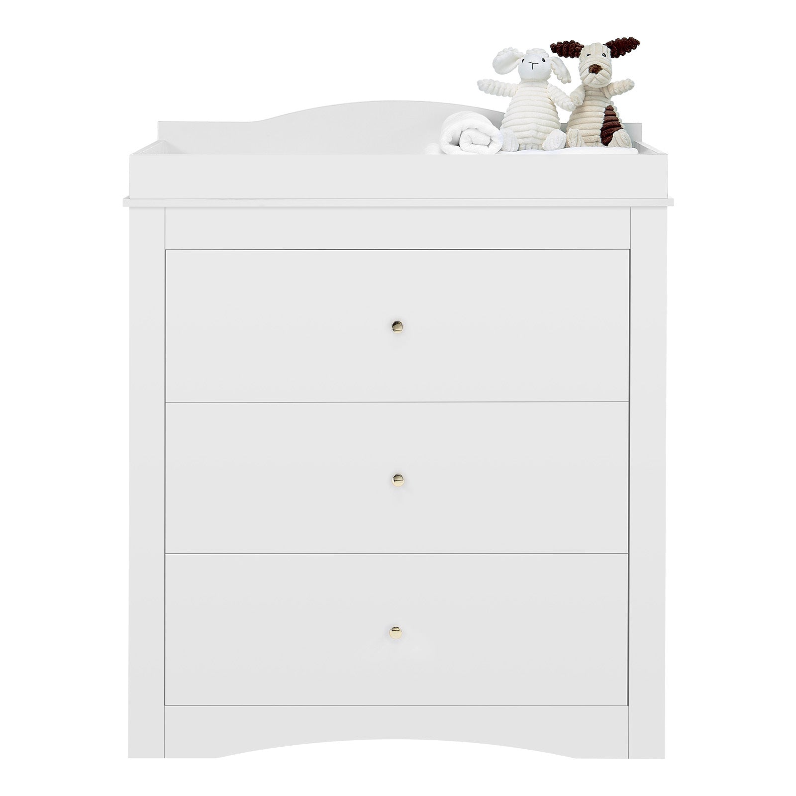 Changing Table Dresser Baby Diaper Change Station with 3 Drawers White | Premium Home Decor - Grand Goldman