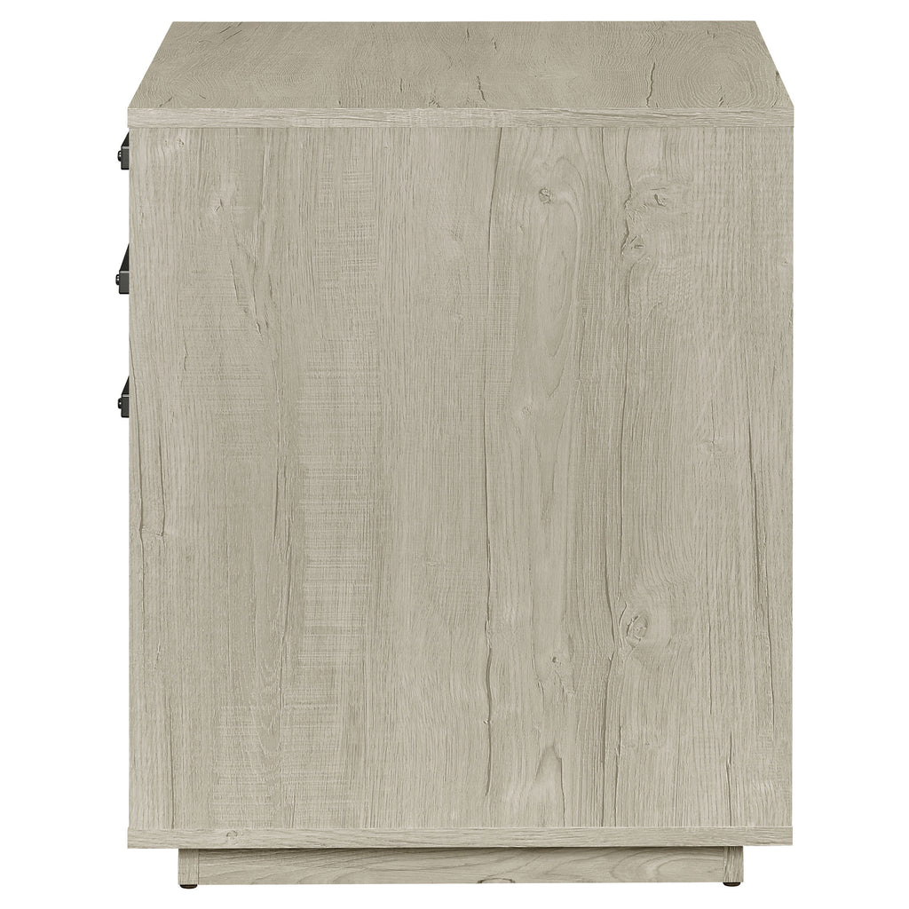 Loomis Whitewashed Grey 3-Drawer Home Office File Cabinet in White+Gray with MDF Construction, 19.75 x 19.75 x 25 inches | Pr