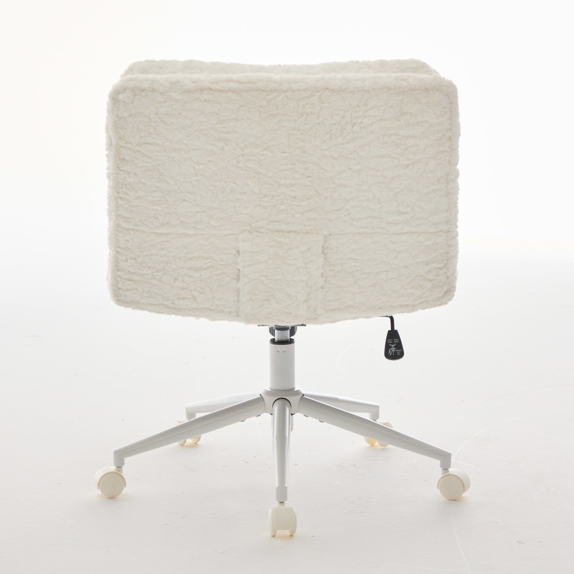 W26.4 inch  Wider Seat Office Chair,Artificial rabbit hair Home Office Chair with Metal Base,Adjustable Desk Chair Swivel Off