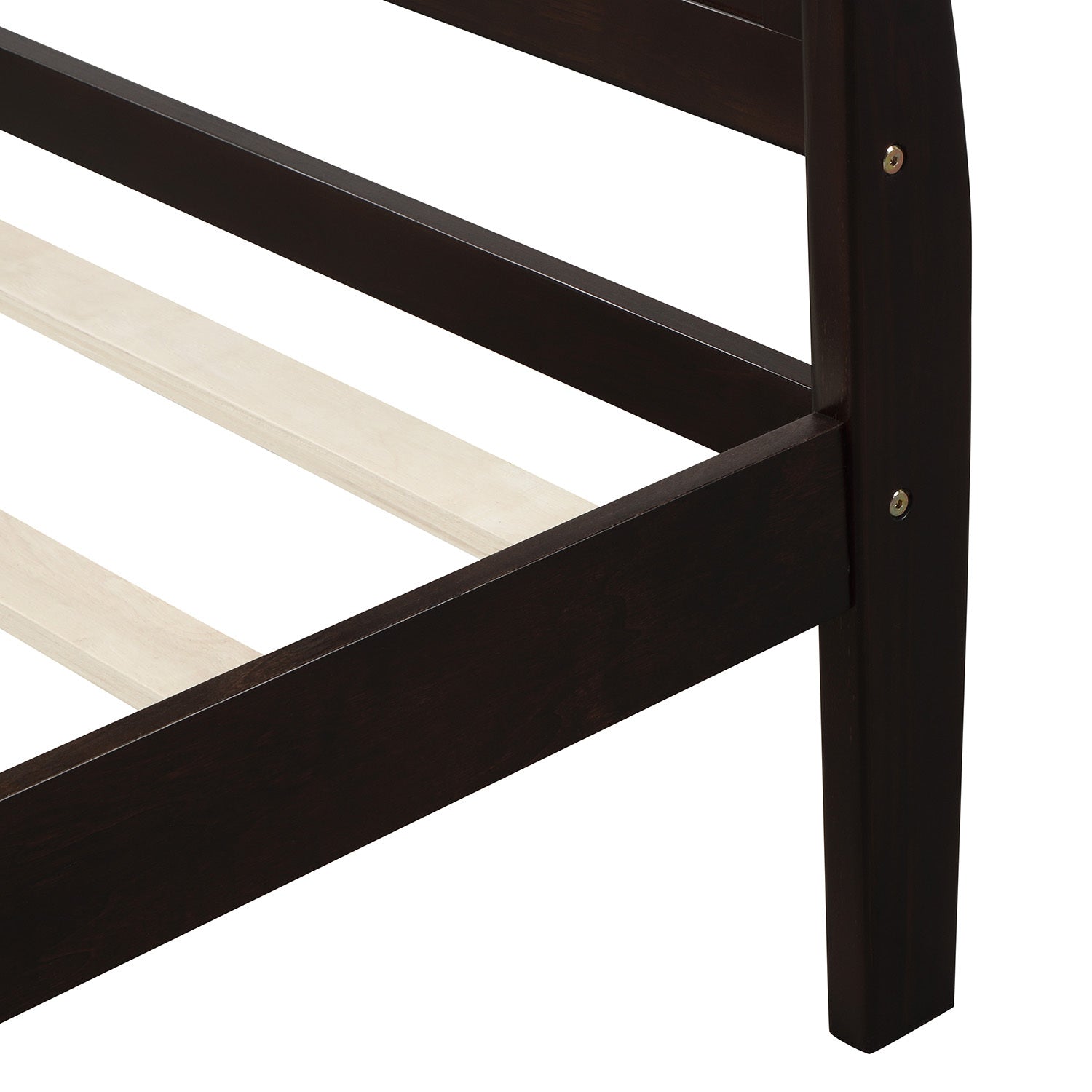 Minimalist Wood Platform Twin Bed Frame with Headboard and Footboard in Espresso - Grand Goldman Shop
