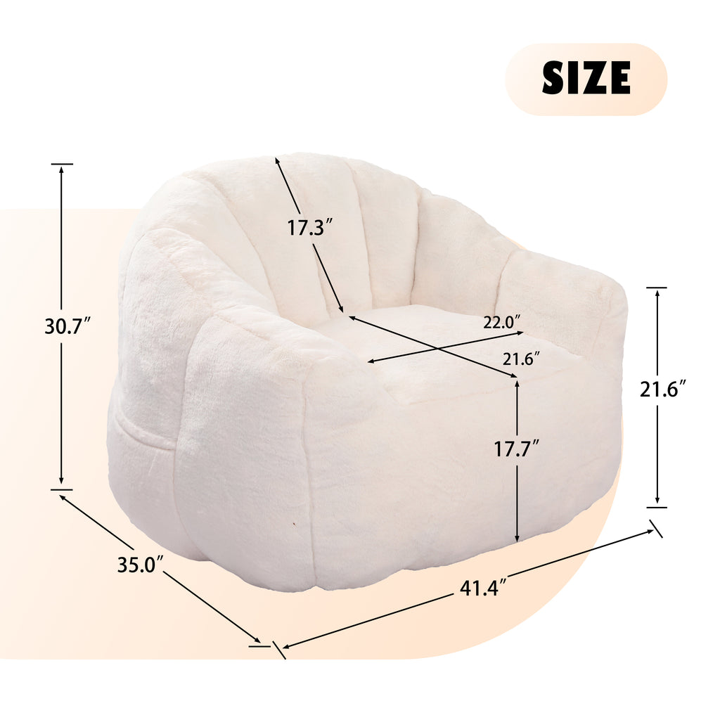 Beanbag Chair, Beanbag Sofa Chair with Armrests Stuffed High-Density Foam, Lazy Sofa Comfy Chairs Beanbag Chair for Adults in Living Room, Bedroom Reading - Grand Goldman Shop