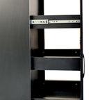 BLACK ,Large, Slim Storage Cart, Kitchen Rolling Cart, Narrow Storage Cabinet with Handle & Wheels, Wood Spice Rack Next to Fridge, Pantry Shelf for Kitchen, Small Spaces - Grand Goldman Shop