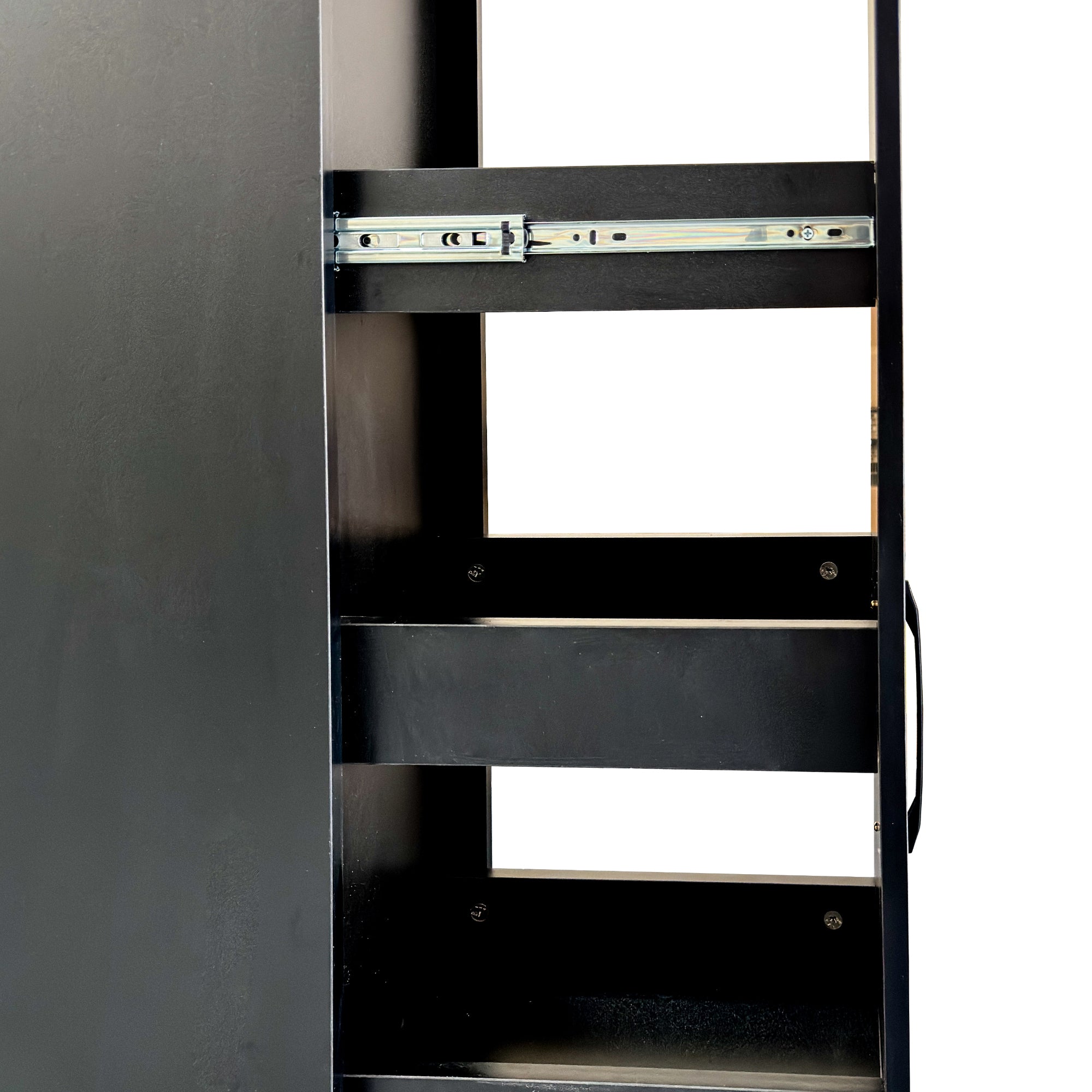 BLACK ,Large, Slim Storage Cart, Kitchen Rolling Cart, Narrow Storage Cabinet with Handle & Wheels, Wood Spice Rack Next to Fridge, Pantry Shelf for Kitchen, Small Spaces - Grand Goldman Shop