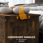 HOMCOM 39.4' Storage Chest w/ 2 Safety Hinges, Wooden Box, Rustic Brown - Grand Goldman Shop