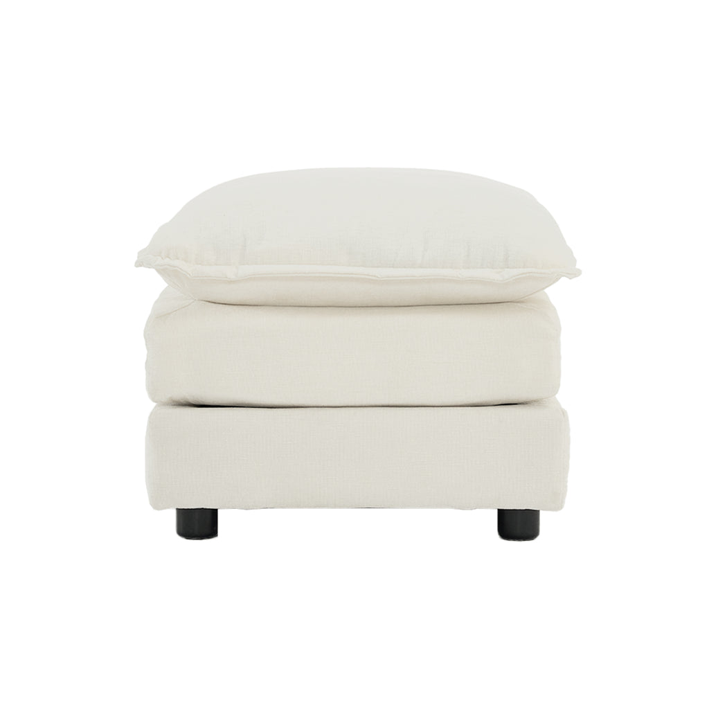 Chenille Fabric Ottomans Footrest to Combine with 2 Seater Sofa, 3 Seater Sofa and 4 Seater Sofa, White Chenille - Grand Goldman Shop