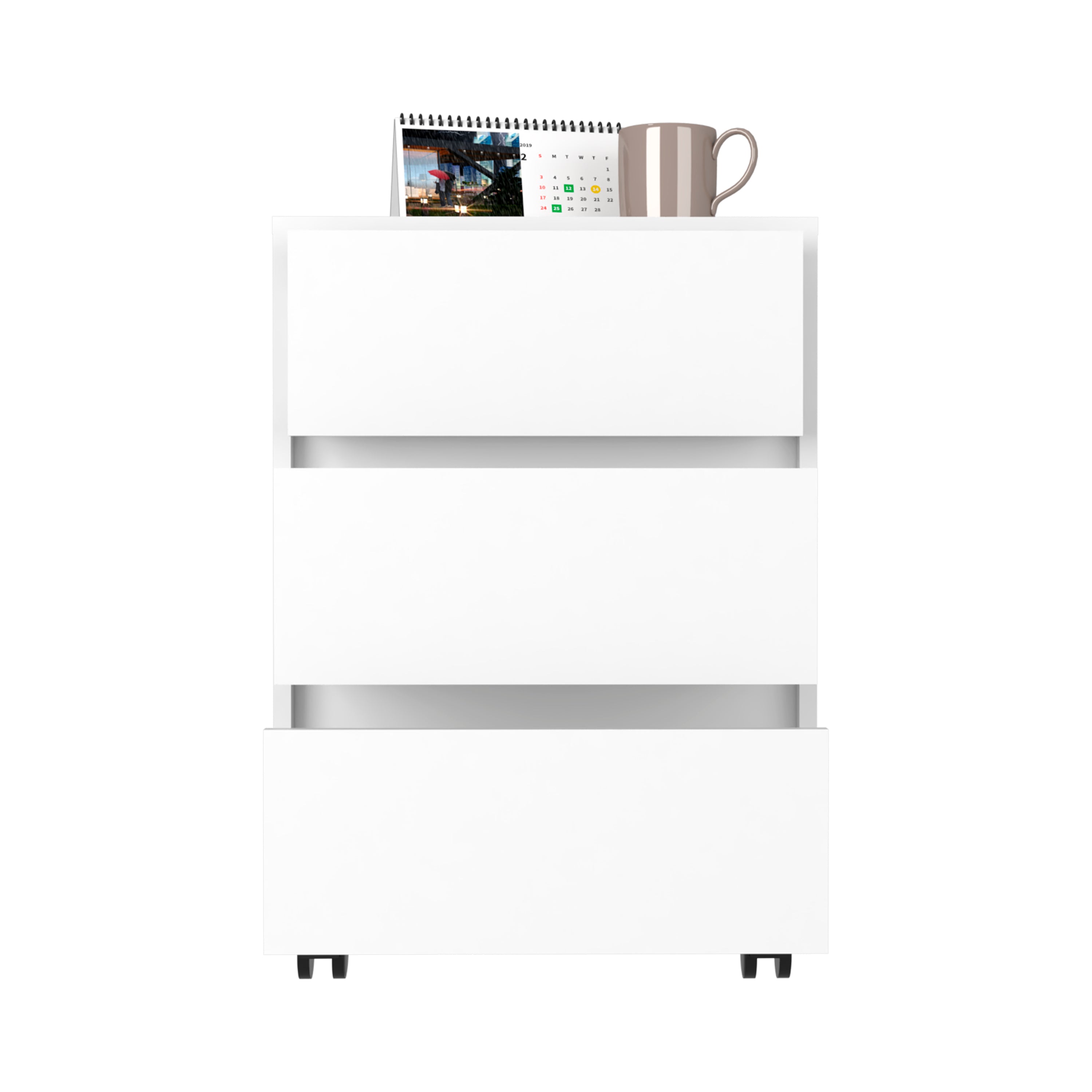 Artemisa 3 Drawer Filing Cabinet, Four Casters, Superior Top -White - Grand Goldman