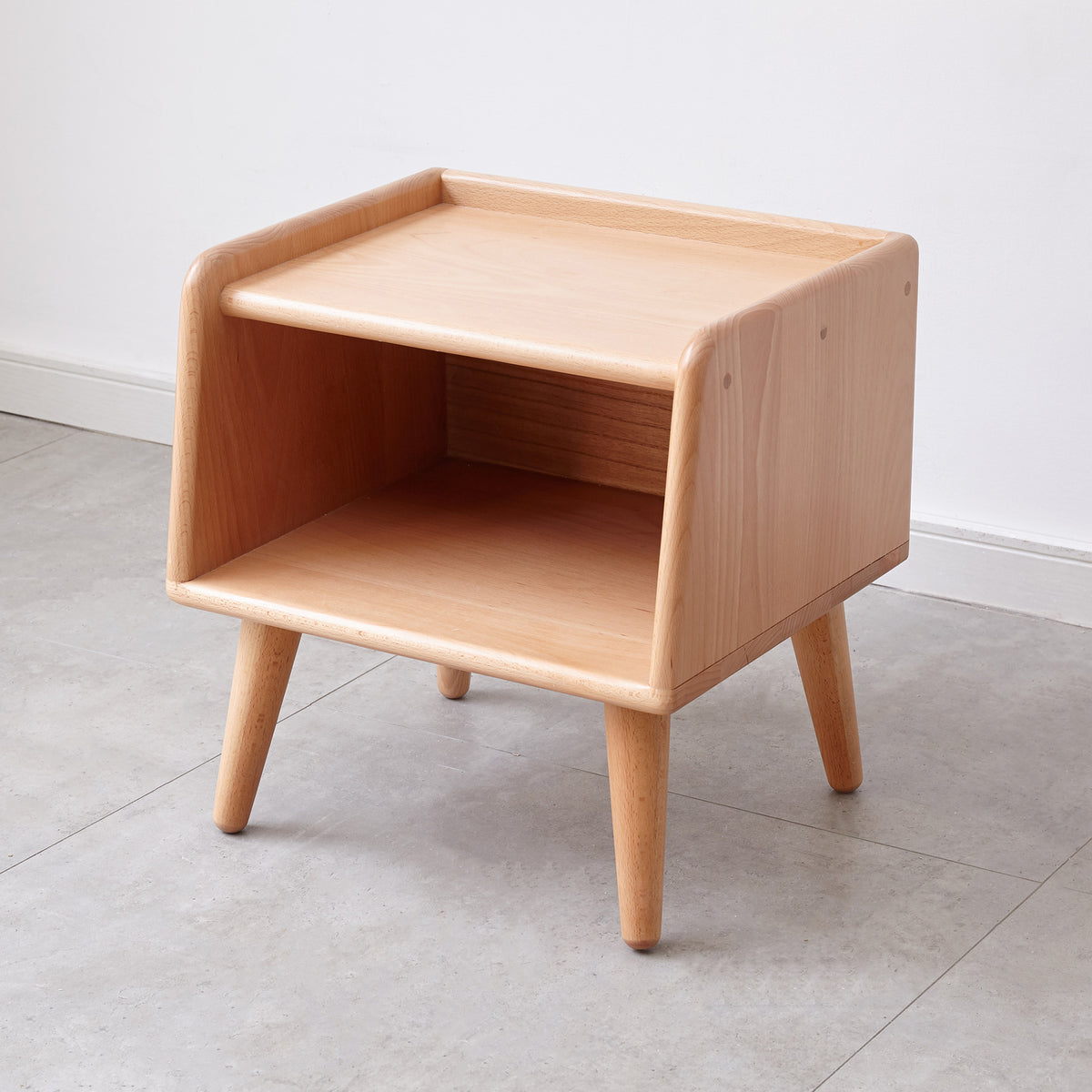 Pure Solid Wood Bedside Cabinet Modern Simple Nightstands European Beech Bedside Cabinet Nordic Bedroom Solid Beech Storage Cabinet 0.4m - Grand Goldman Shop