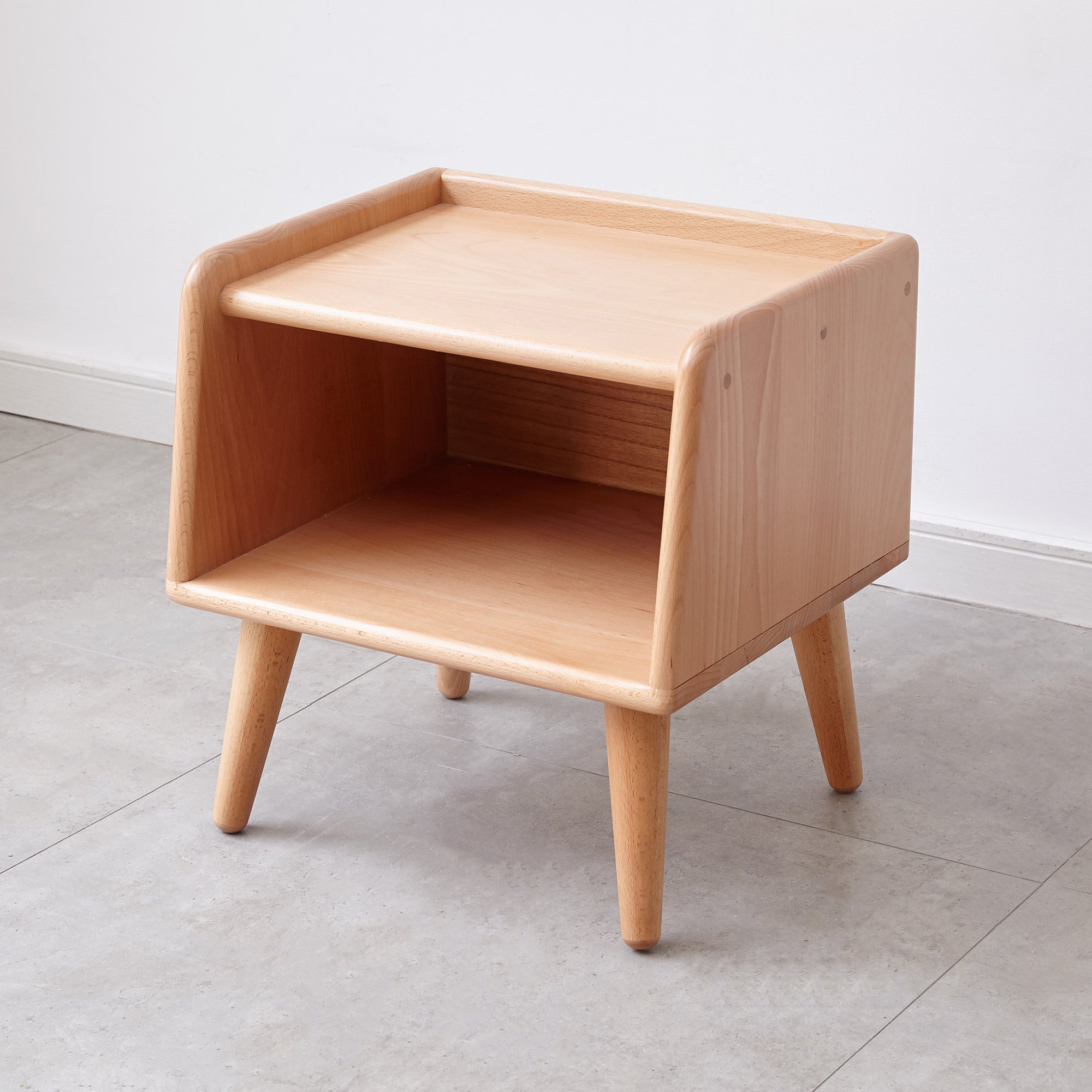 Pure Solid Wood Bedside Cabinet Modern Simple Nightstands European Beech Bedside Cabinet Nordic Bedroom Solid Beech Storage Cabinet 0.4m - Grand Goldman Shop