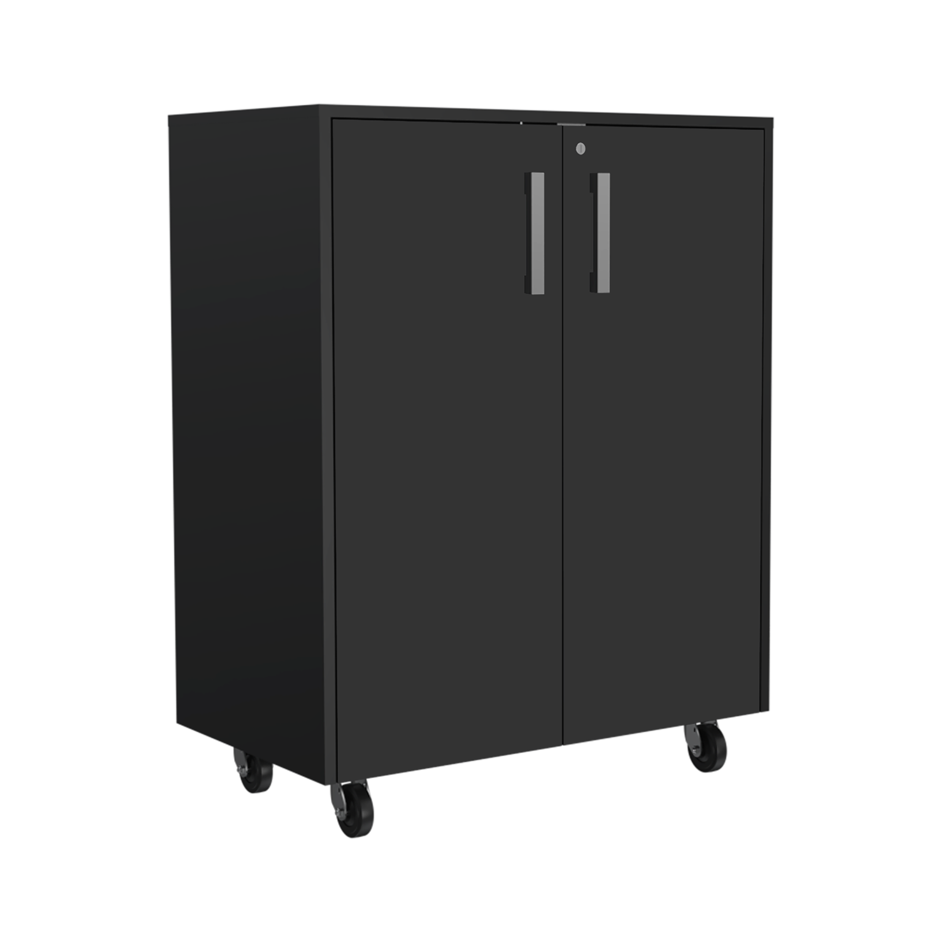 Storage Cabinet Lions, Double Door and Casters, Black Wengue Finish | Premium Home Decor - Grand Goldman