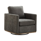 Modern Square Upholstered Swivel Accent Chair with Chenille Fabric, Charcoal, 30.7'W - Grand Goldman Shop