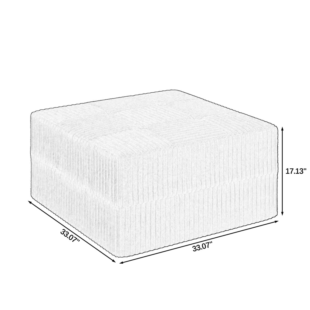 Modern Minimalist Compressed Sectional Sofa Corduroy Couch, Sleeper Sofa for Living Room, Bedroom, Space-Efficient Design, Grey - Grand Goldman Shop