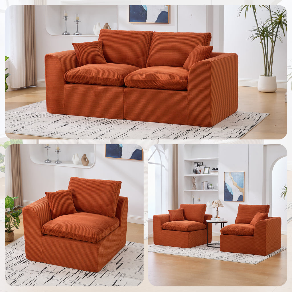 UNITED WE WIN Modular Sectional Sofa Cloud Couch,Comfy Cloud Modern Sofa,2 Seater with Cushion Covers Removable Furniture for Living Room Bedroom Apartments Dorms,No Assembly Required - Grand Goldman Shop