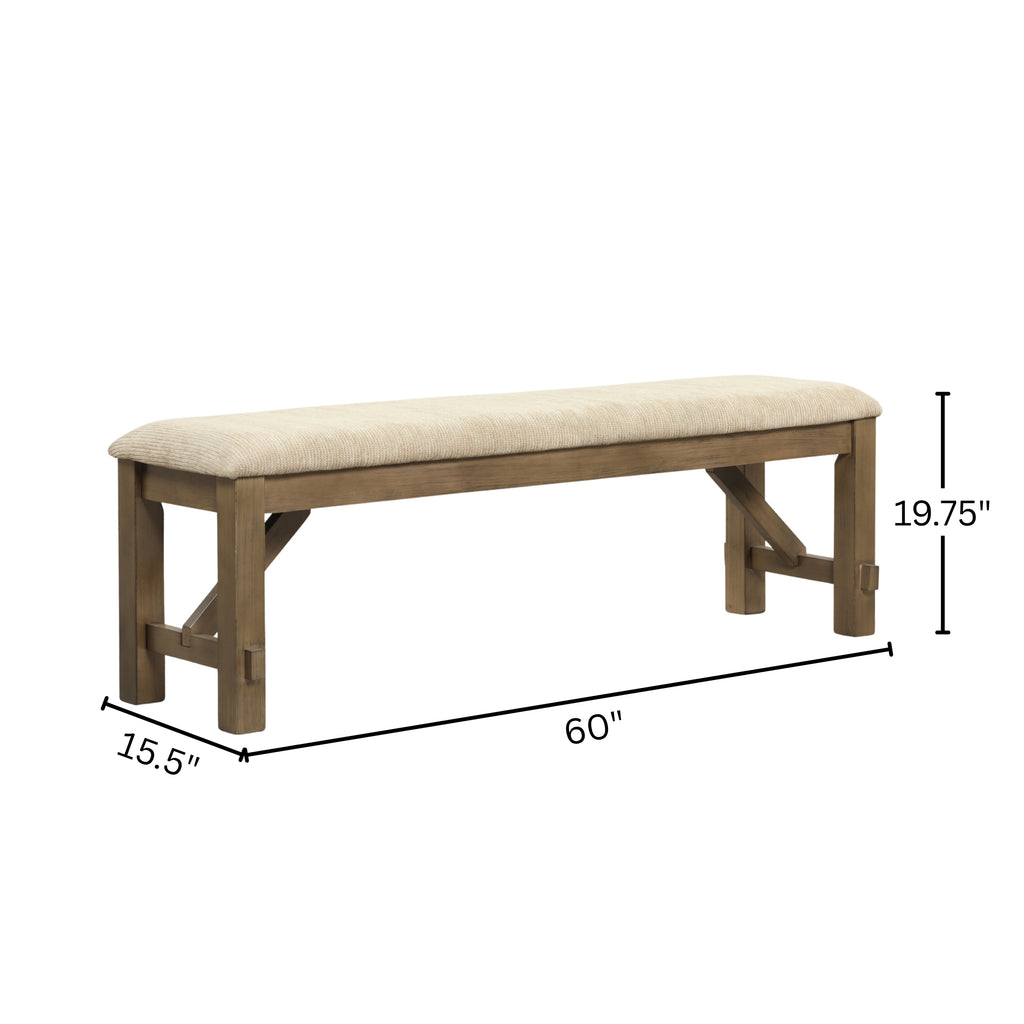 Raven Wood Fabric Upholstered Dining Bench - Grand Goldman Shop