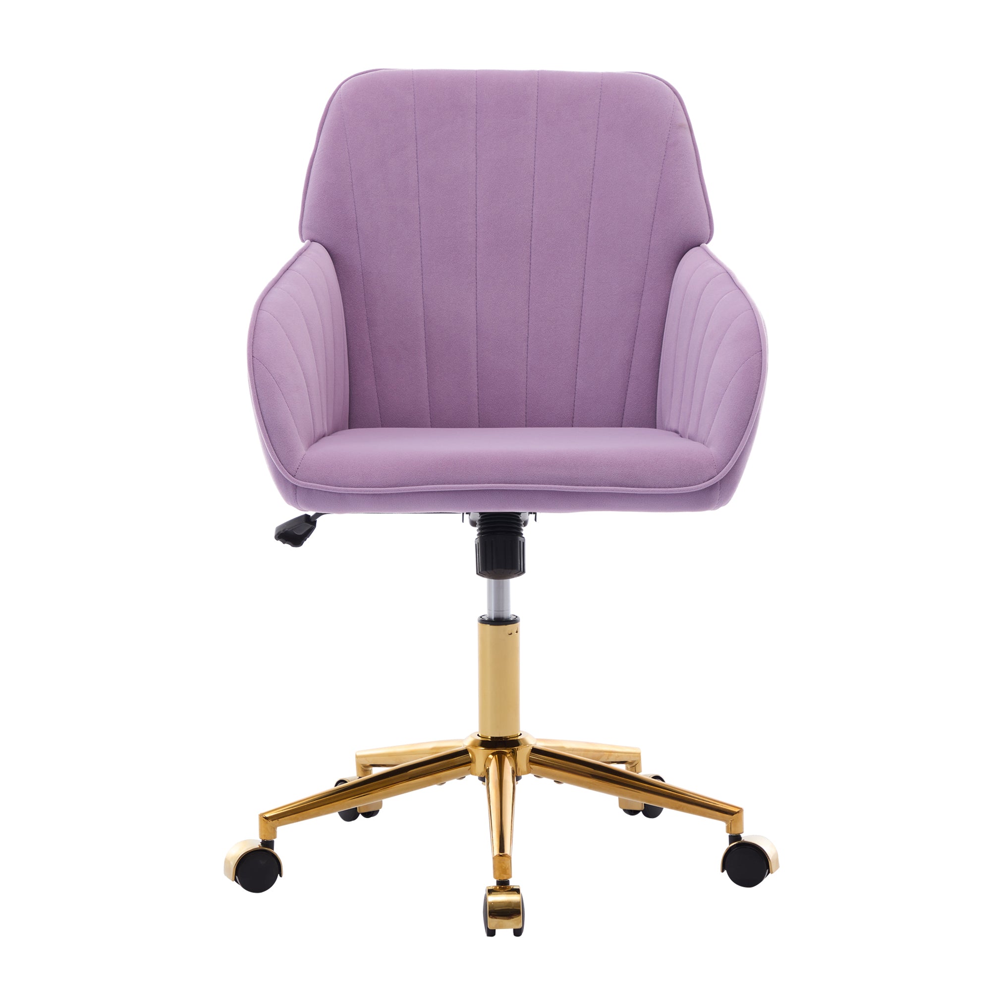 TY Ergonomic Swivel Office Chair with Backrest, Lilac Velvet, Adjustable and Comfortable for Long Sitting - Grand Goldman
