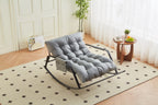 Rocking Chair with Extra-Wide Technical leather  Upholstered Gliding Chair Boucle Reclining Chair, Modern Accent Chair for Living Room Nursery Bedroom -Grey - Grand Goldman Shop