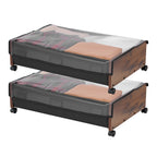 Under Bed Storage with Wheels 25.6x18.1x7.1 Inch Rolling Storage Bags 2 Pack - Grand Goldman Shop