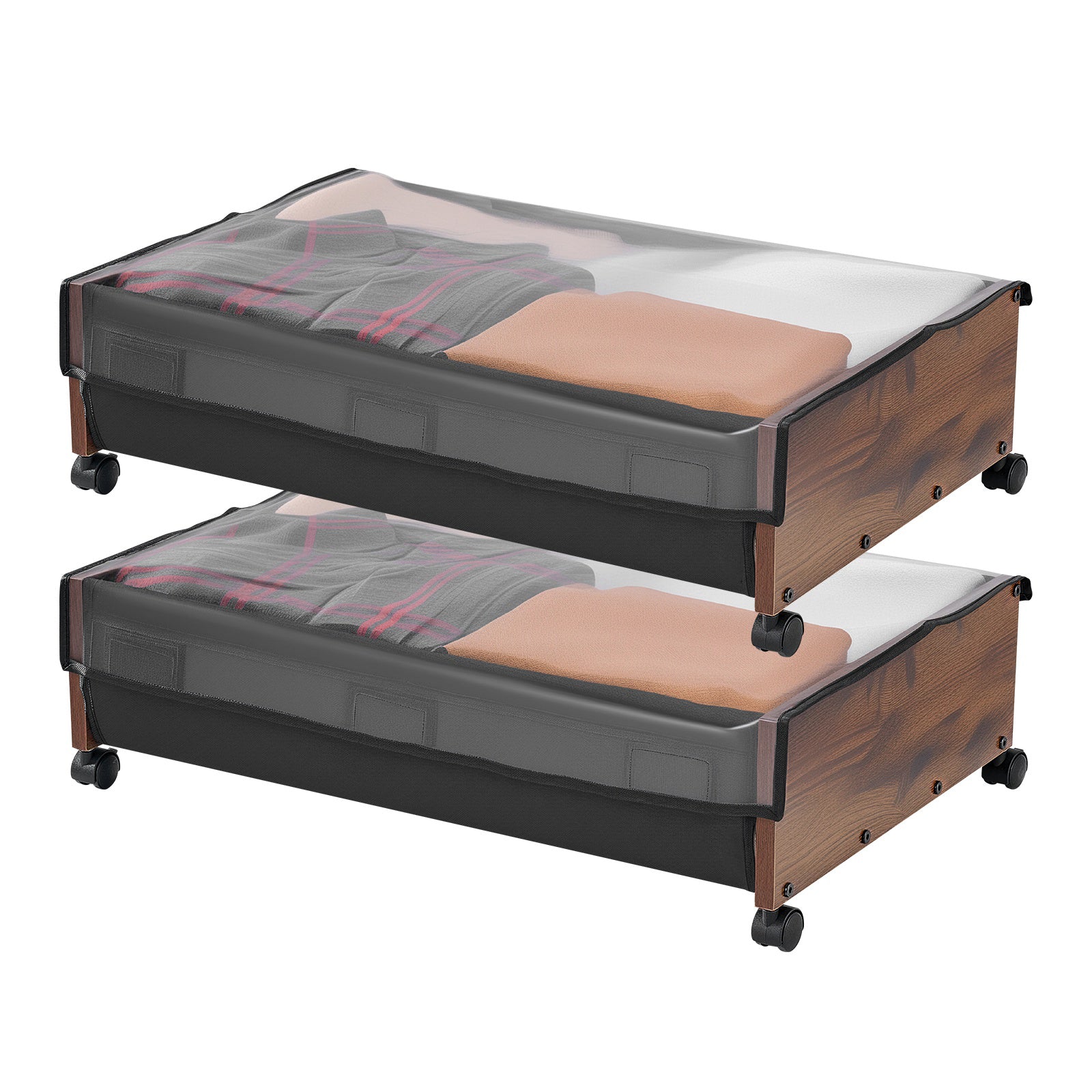 Under Bed Storage with Wheels 25.6x18.1x7.1 Inch Rolling Storage Bags 2 Pack - Grand Goldman Shop