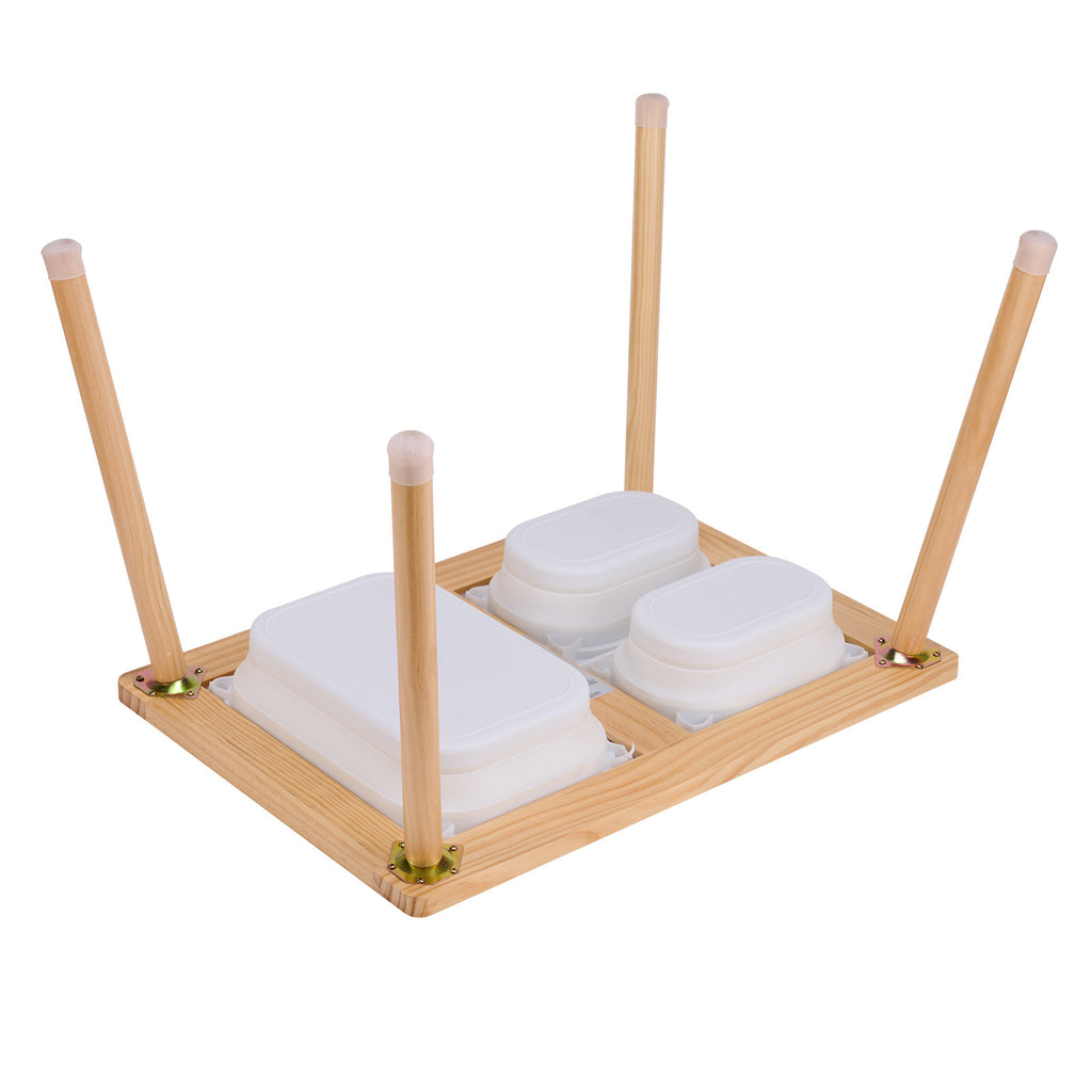 Sensory Table for Toddlers, Kids Activity Table with 3 Foldable Storage Bins & Double-Sided Board, Indoor/Outdoor Play Sand a