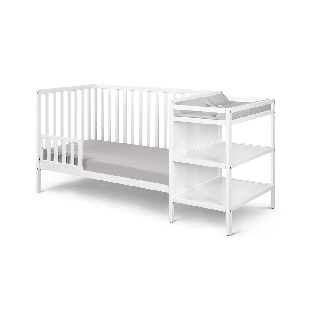 Palmer 3-in-1 Convertible Crib and Changer Combo White | Premium Home Decor - Grand Goldman