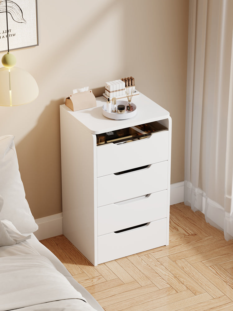 ( 48CM ) 3 in 1 Vanity Desk with Plip Top Mirror, Small Make Up Vanity Set with Visible Glass Desktop, Compact Makeup Vanity with 3 Drawers, Dressing Table for Bedroom ( WHITE COLOR ) - Grand Goldman Shop