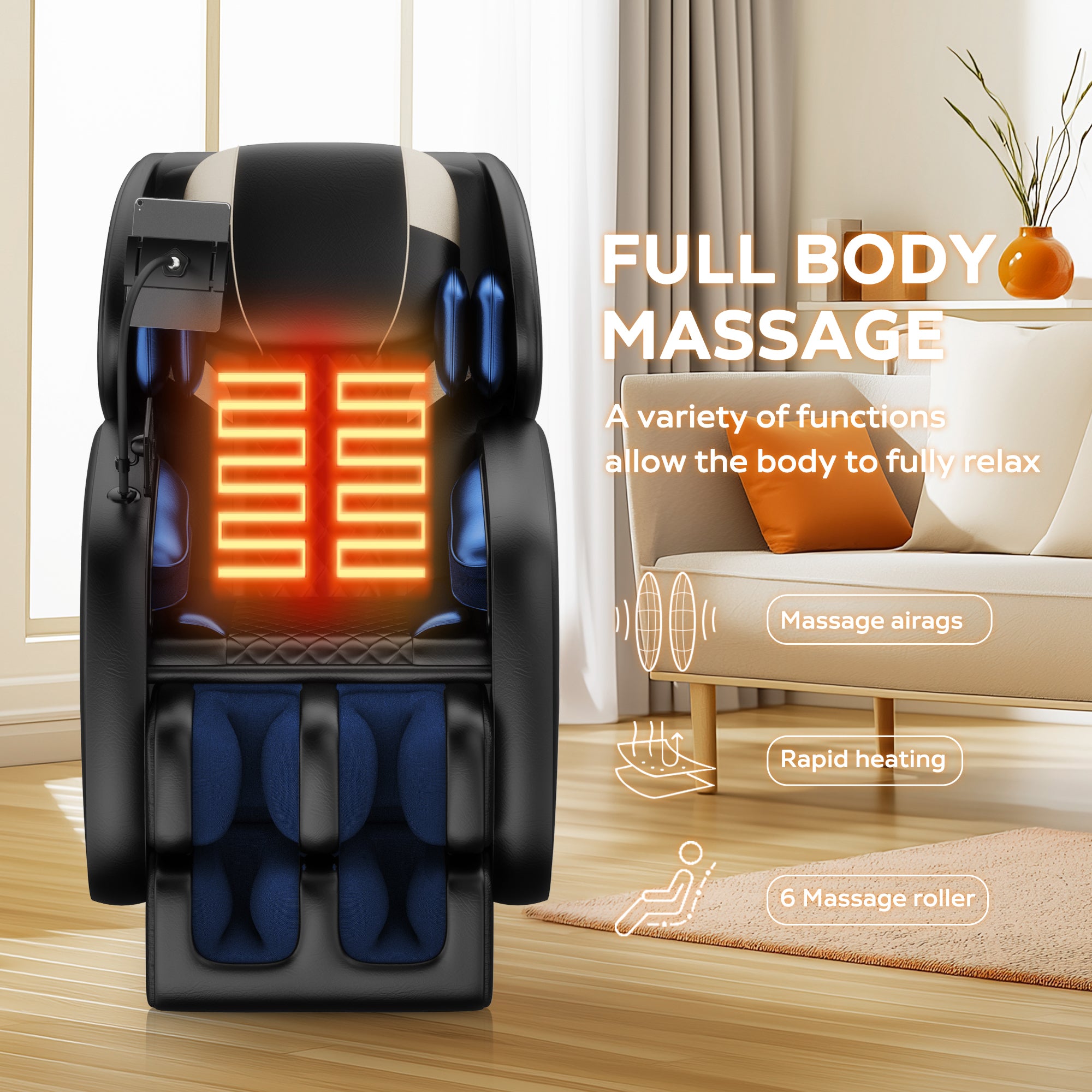 2024 Massage Chair Recliner with Zero Gravity with Full Body Air Pressure - Grand Goldman Shop