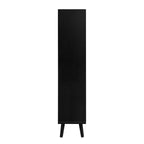 Allen Rattan 2-Door 1-Drawer Cabinet Shoe Rack for Entrance, Black Particle Board, Double Layer - Grand Goldman Shop