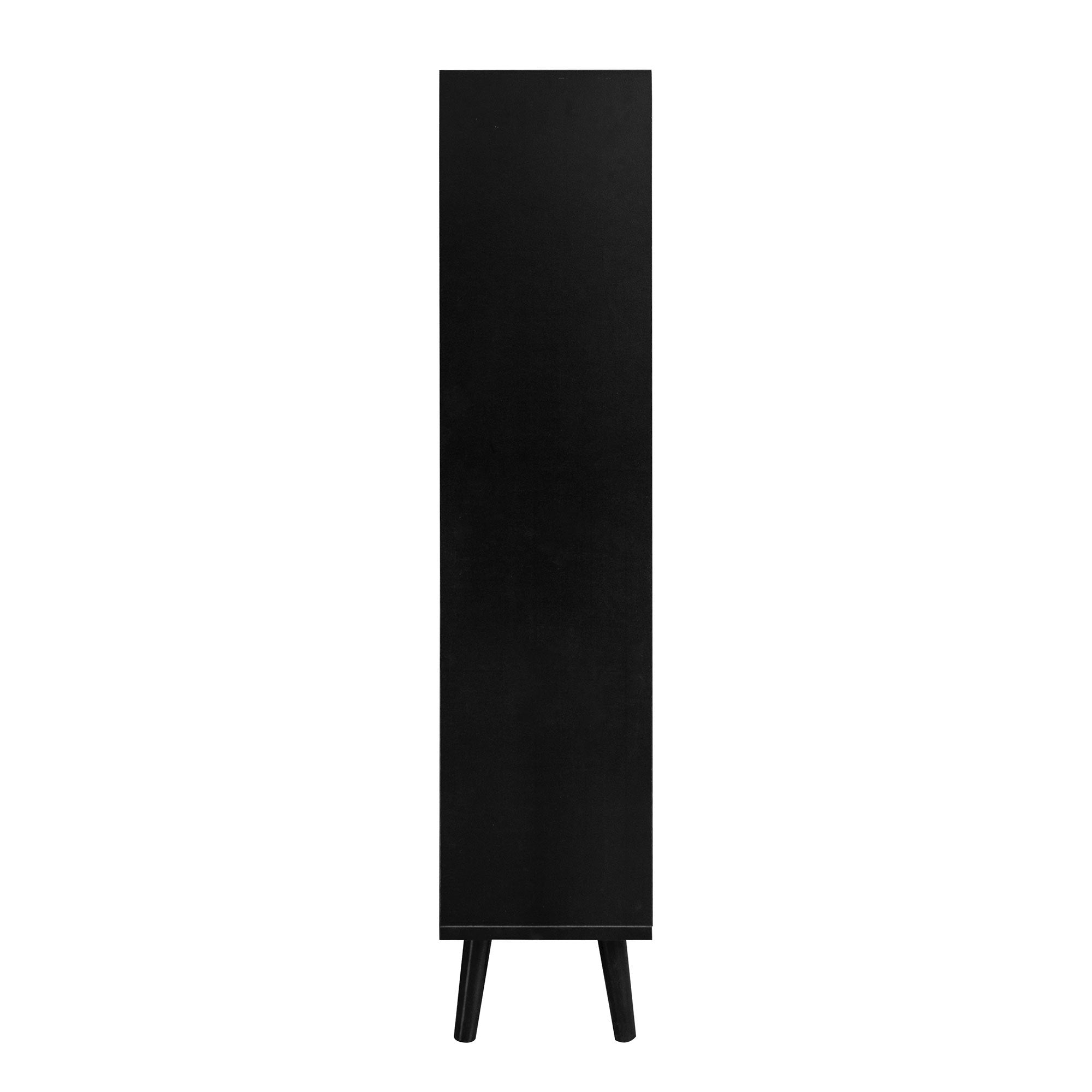 Allen Rattan 2-Door 1-Drawer Cabinet Shoe Rack for Entrance, Black Particle Board, Double Layer - Grand Goldman Shop