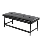 Bench in Black Metal and Black Faux Leather - Grand Goldman Shop