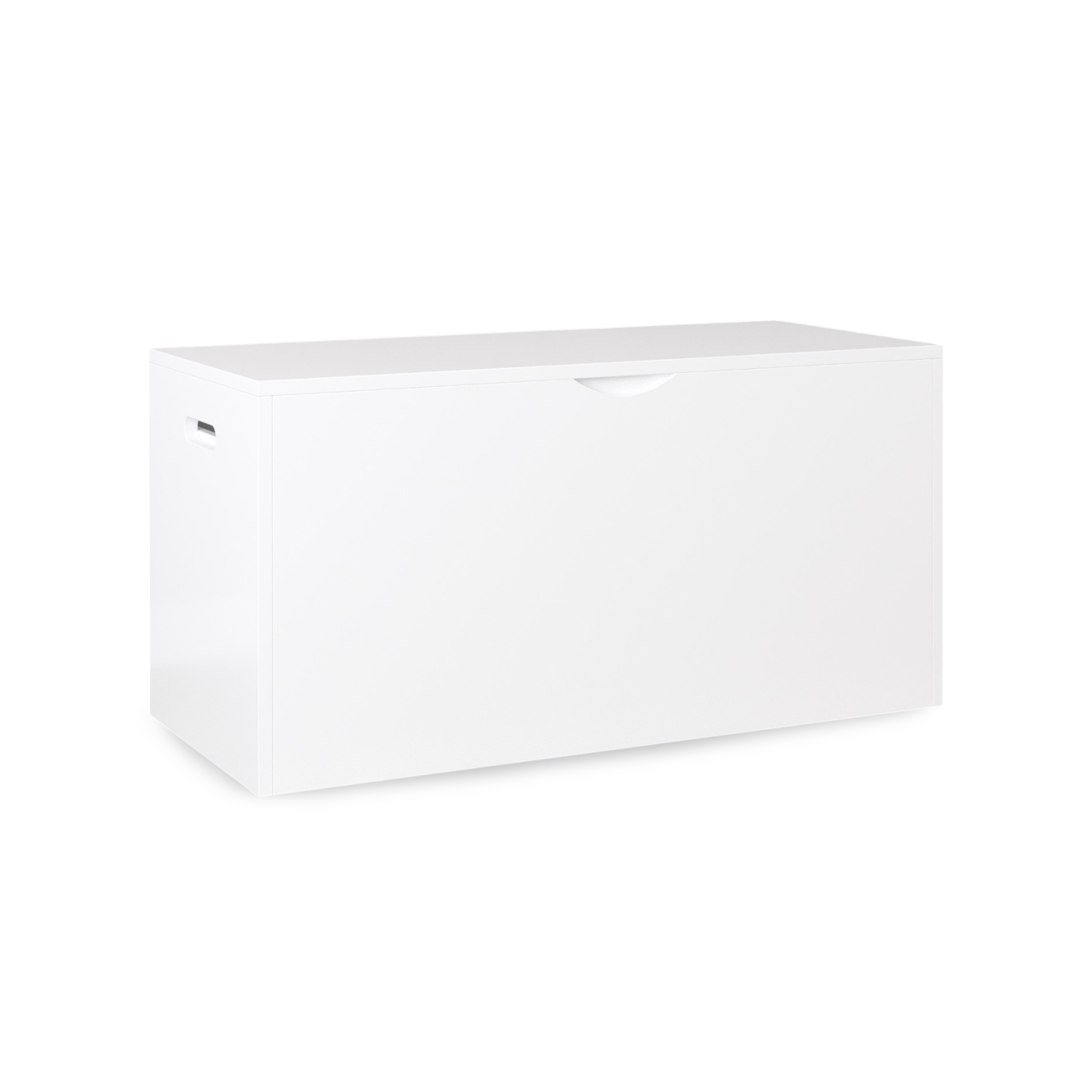 Kids Toy Storage Organizer with Rolling Drawer – Modern White Wooden Toy Chest with Wheels, Large Pull-Out Bin for Nursery, B